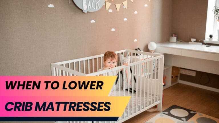 when-to-lower-crib-mattress-title-image-with-happy-toddler
