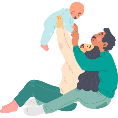 happy-family-with-mother-and-father-playing-with-child-illustration