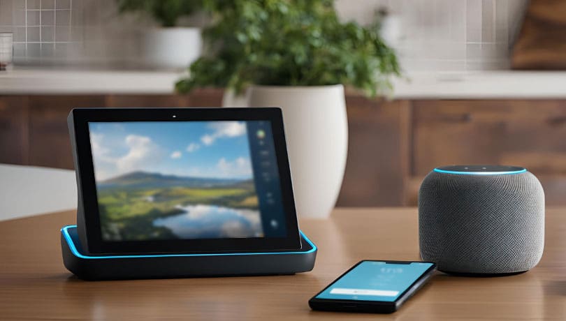 amazon-echo-show-and-a-smartphone-on-the-table